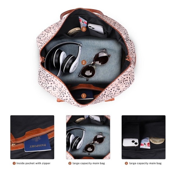 Canvas parade bag Stylish Brown and Black Speckled Handbag Set - Picture 6 of 6